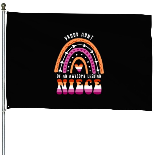 Proud Aunt Awesome Lesbian Niece House Flags