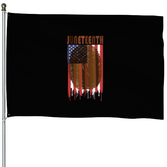 Juneteenth US Flag African American Graphic House Flags
