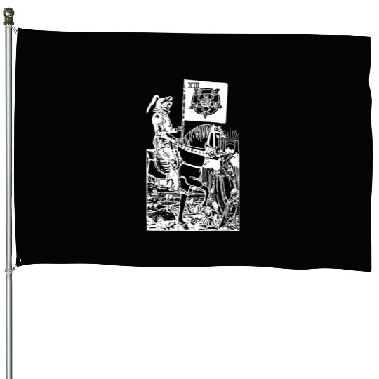 Death Tarot Card Xiii Occult Esoteric Dark Design House Flags