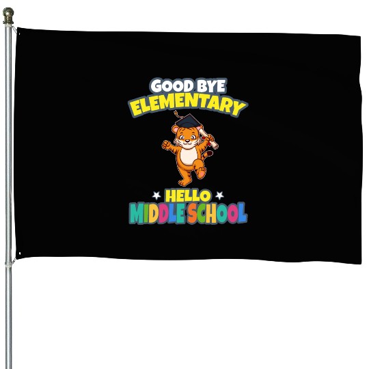 Good Bye Elementary Hello Middle School Graduation House Flags