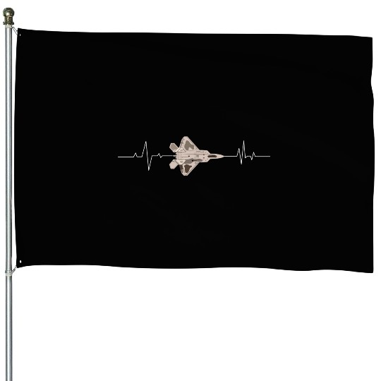 f22 raptor heart beat House Flags