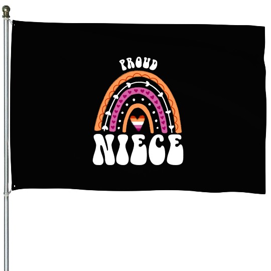 Proud Niece Lesbian Pride Rainbow House Flags