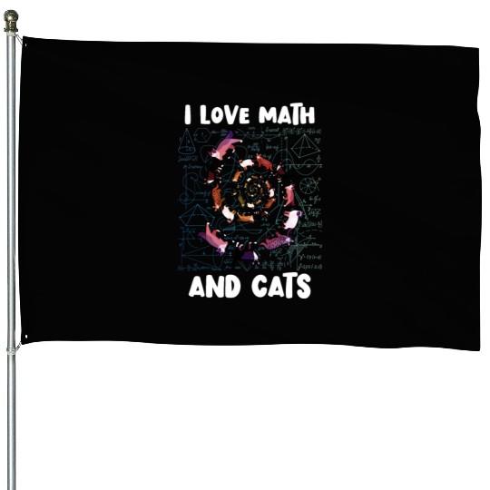 Math Kitty Cat I Love Math And Cats Mathematics House Flags