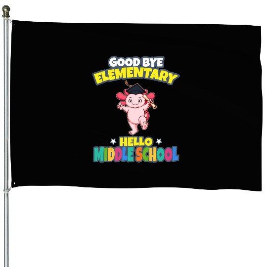 Good Bye Elementary Hello Middle School Graduation House Flags