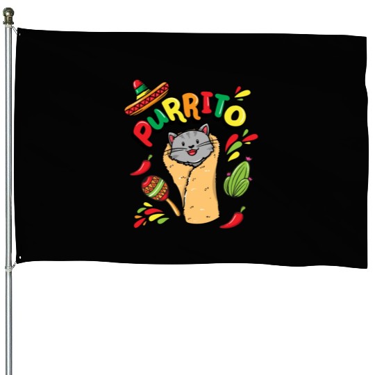 PURRRITO Cat House Flags, Cat Lovers House Flags, Cat Owners