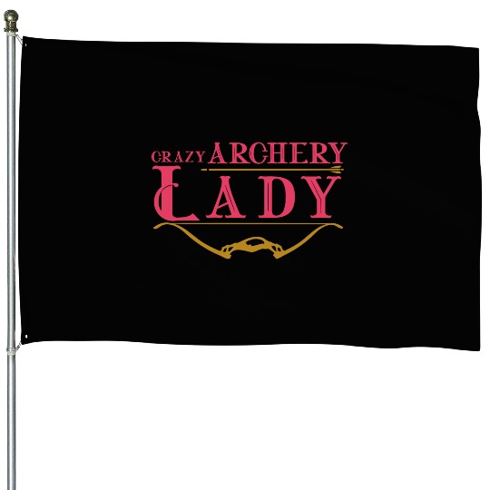 Crazy Archery Lady Archer House Flags