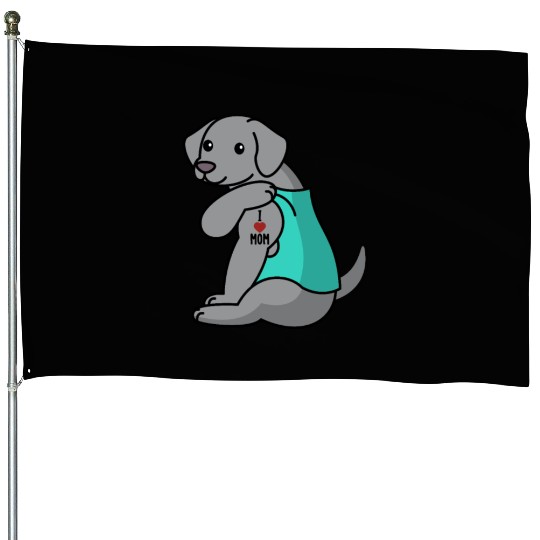 I Love Mom Tattoo Weimaraner House Flags