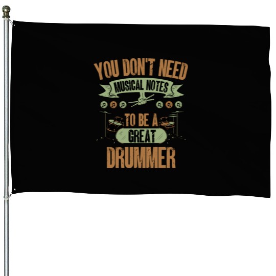 drummer humor gift drums House Flags