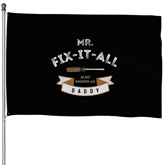 Black Beige Light Brown Vintage Father's Day House Flags