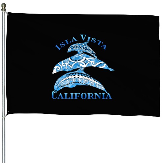 Isla Vista California Vacation Tribal Dolphins House Flags