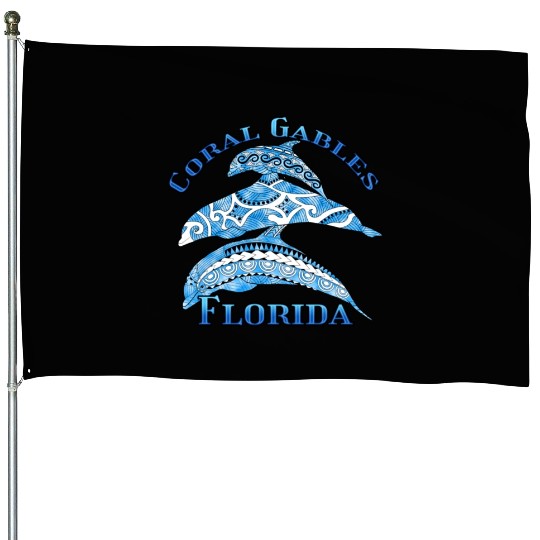 Coral Gables Florida Vacation Tribal Dolphins House Flags