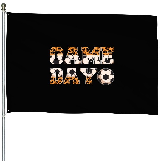 Leopard Soccer Game Day Sports Lover House Flags