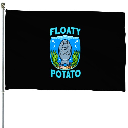 Manatees Sea Cow Floaty Potato Manatee House Flags