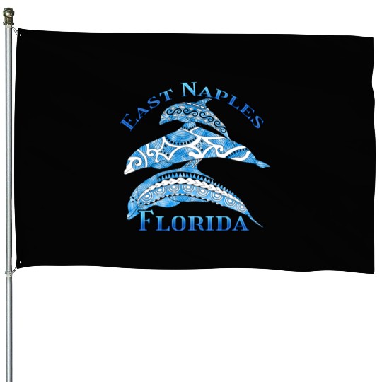 East Naples Florida Vacation Tribal Dolphins House Flags