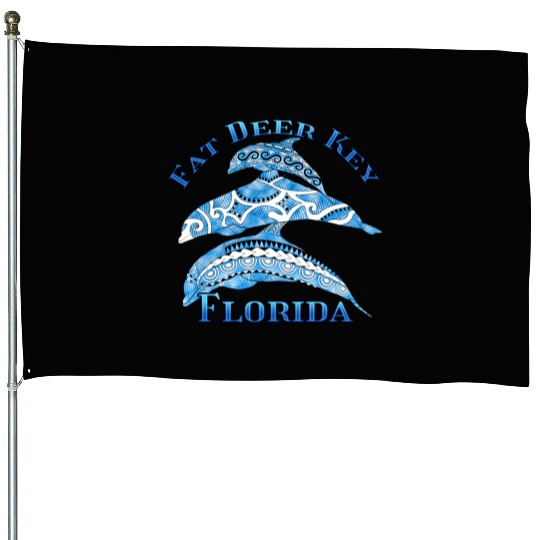 Fat Deer Key Florida Vacation Tribal Dolphins House Flags