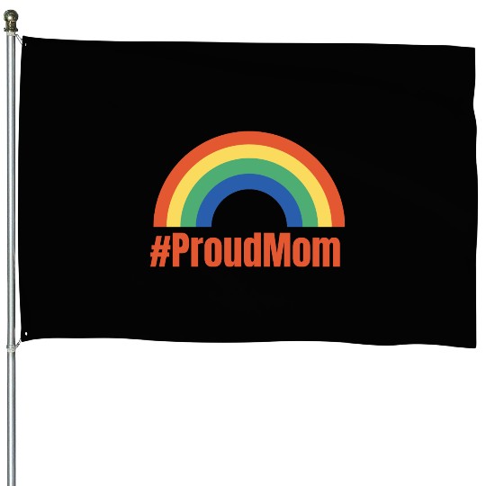 Rainbow ProudMom Design House Flags