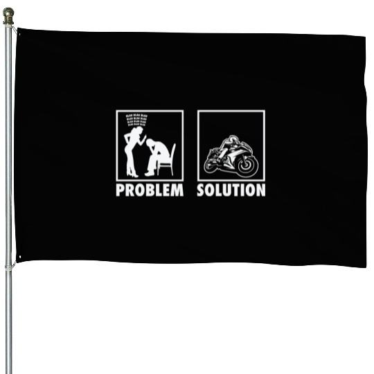 Motorcycle Motorcycle Racers Statement Problem House Flags