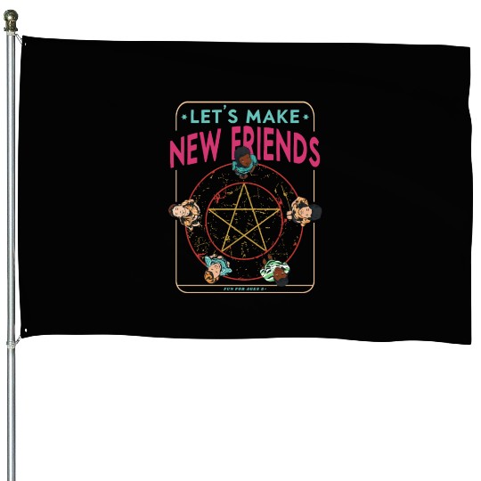 Let's Make New Friends, Retro Occult Wiccan House Flags
