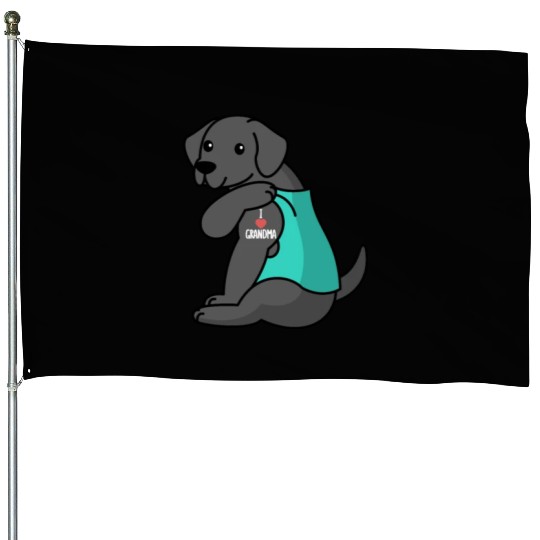 Great Dane I Love Grandma House Flags