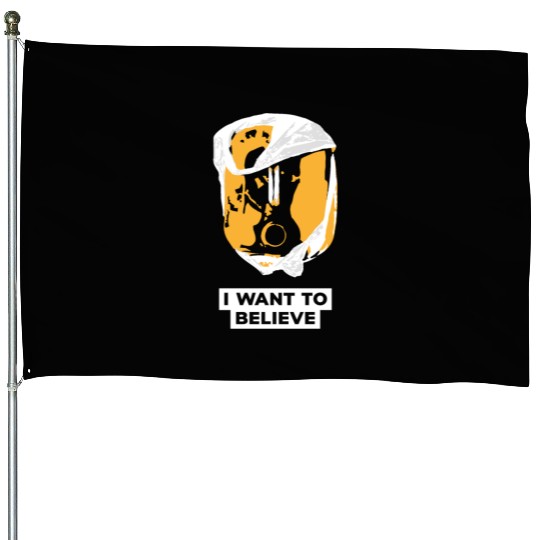 I Want To Believe 001 Skull House Flags