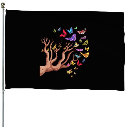 Monarch Butterflies Nature Butterfly House Flags