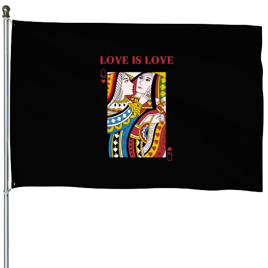 Love Is Love Queen Playing Card LGBT pride Lesbian House Flags
