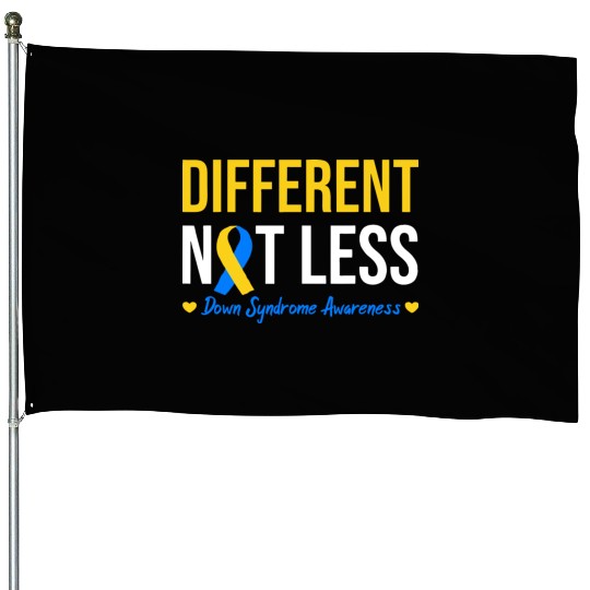 Different Not Less World Down Syndrome Awareness House Flags