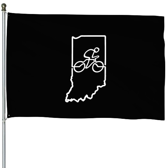 Indiana Cycling Premium House Flags Cyclist Gift Bike