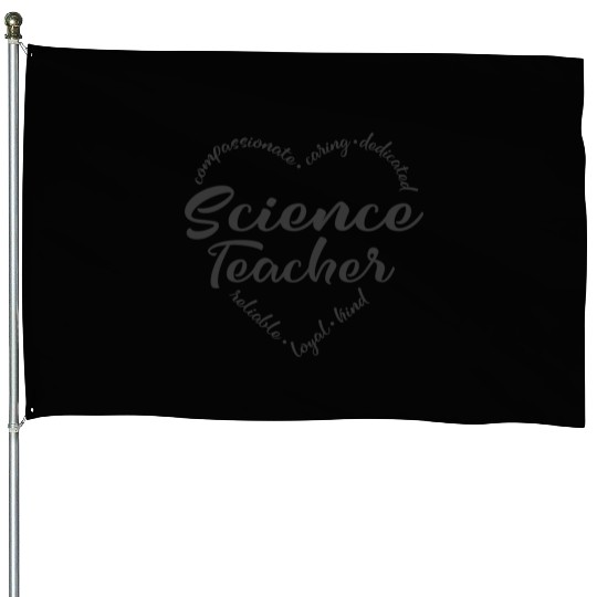 Science teacher with heart design House Flags