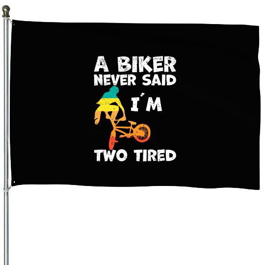 BMX Biker Racing Stunt House Flags