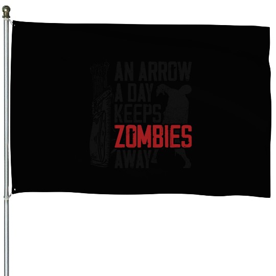 Archery Bow Archer Zombie Vintage House Flags