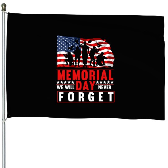Memorial Day American Flag Soldiers Patriotic US House Flags