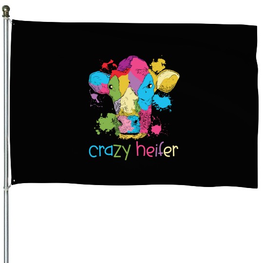 Crazy Heifer Cow Whisperer Cow Farming Farm House Flags