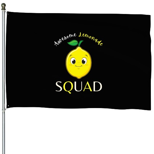 Awesome Lemonade Squad Lemon Lovers For Summer House Flags