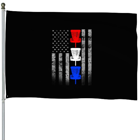 Red White and Blue Disc Golf Flag House Flags