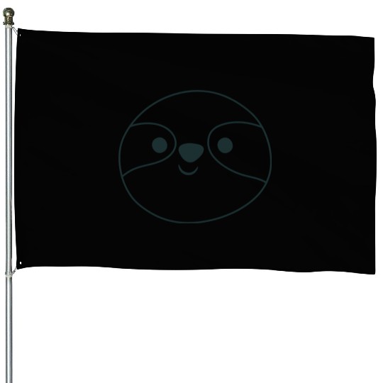slothy happy face House Flags