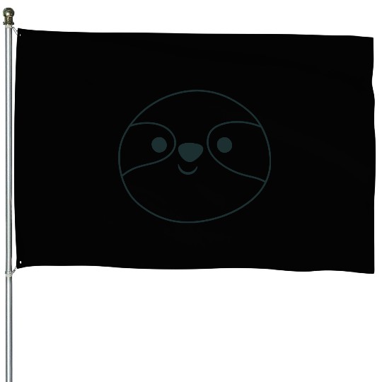 slothy happy face House Flags