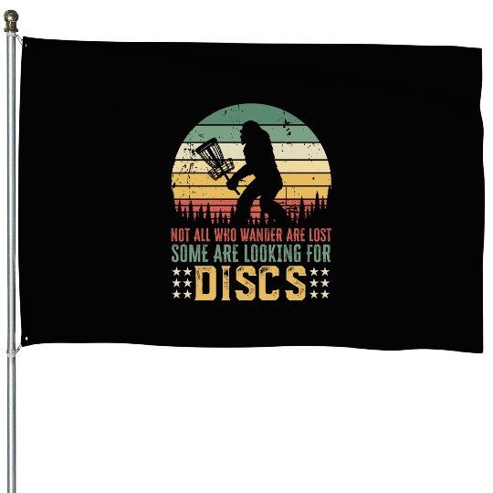 Funny Disc Golf Bigfoot Gift House Flags