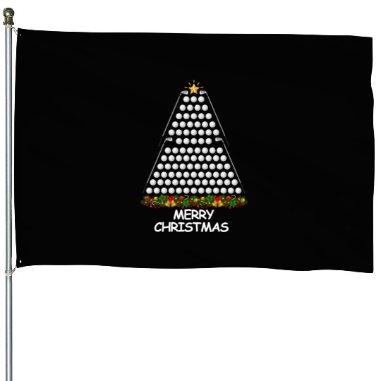 Golf Christmas Tree Merry Christmas House Flags