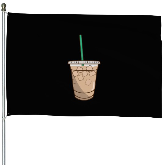 iced coffee doodle House Flags