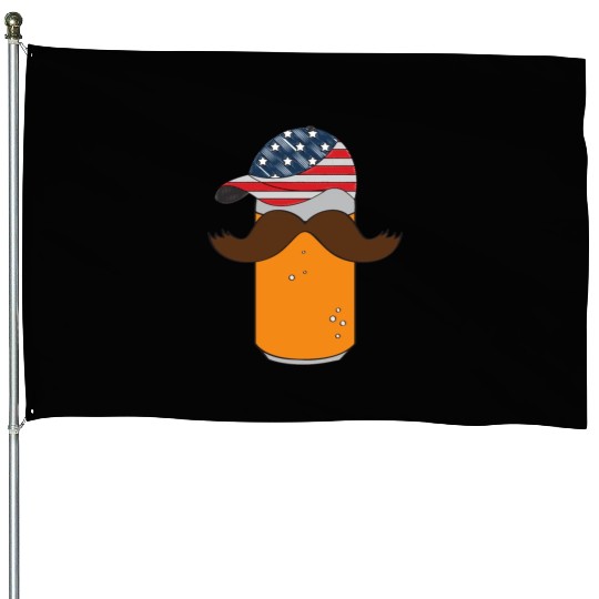funny patriotic mullet beer 4th of july summer House Flags