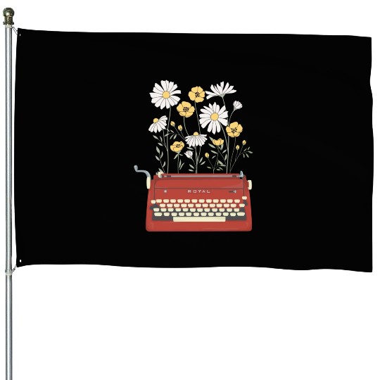Wild Flower Type Writer House Flags