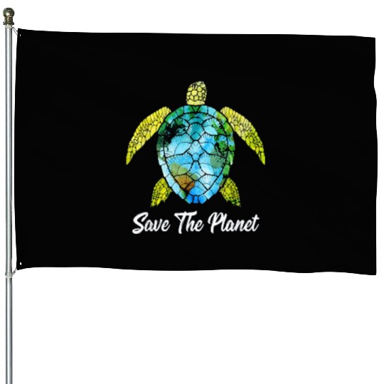 Save The Planet Earth Day Save Turtles Sea Life House Flags