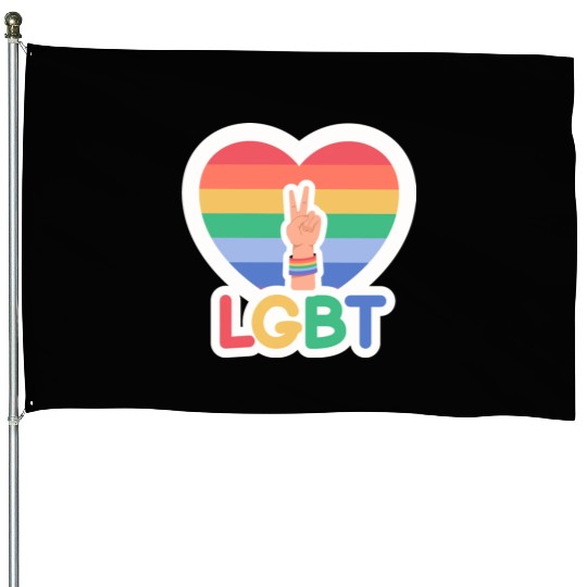 Pride flag heart - Pride quote lgbt community House Flags