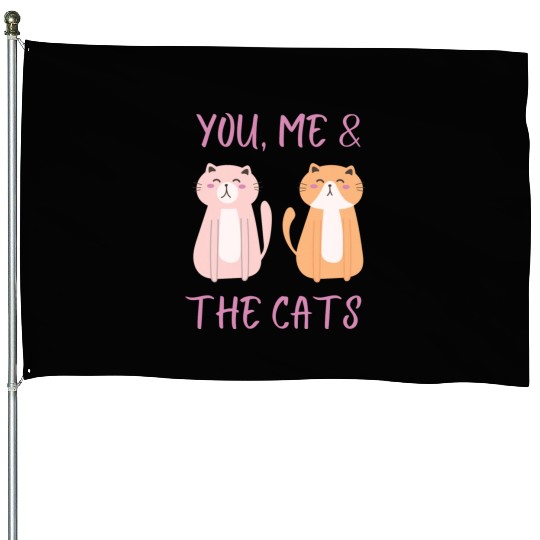 ask me about my cat funny cat House Flags