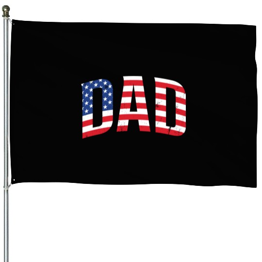 Patriotic Dad Vintage USA flag 4th of July House Flags