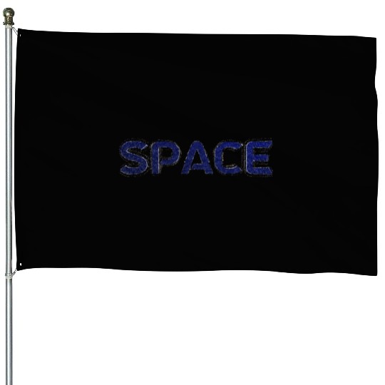 Space Geometric Text House Flags