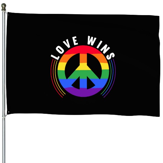 LGBTQ Peace Symbol Love Lesbian Gay Pride House Flags