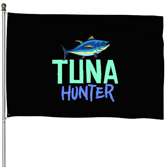 Red Tuna Fish Bluefin Fishing Salad House Flags