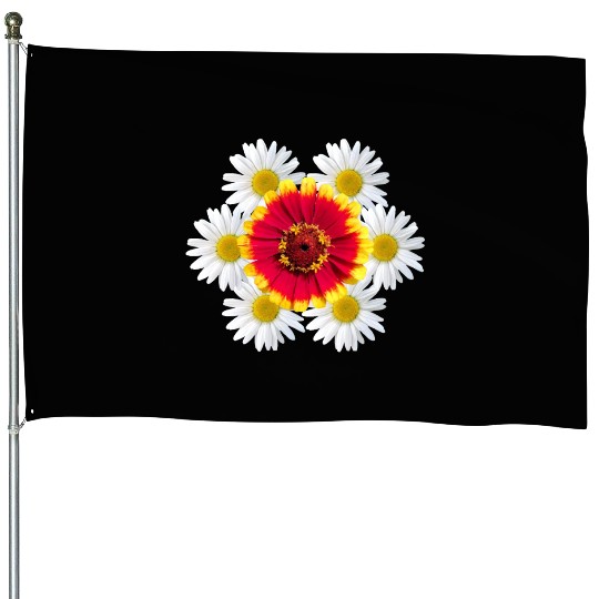zinnia blossom daisy flower blooms flowerpattern House Flags